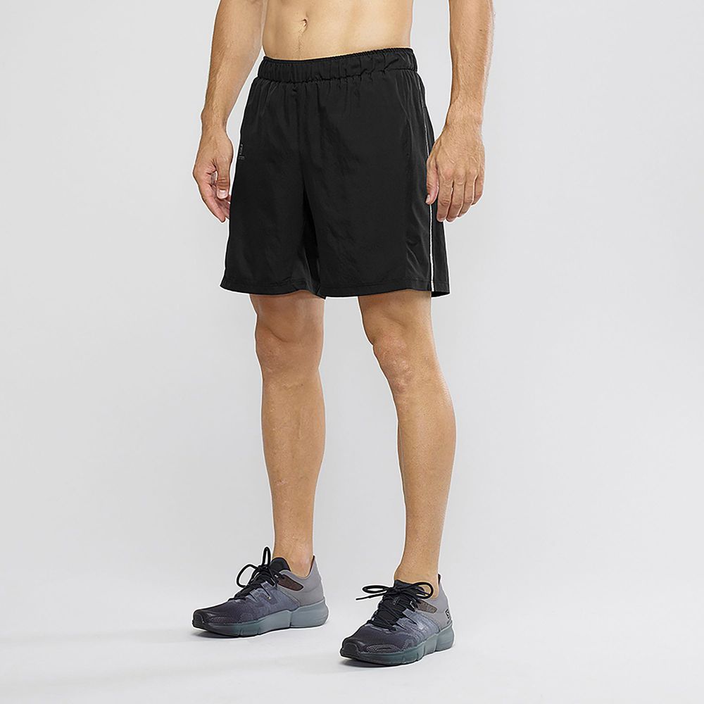 Salomon Singapore Mens Shorts - AGILE 2IN1 Black | 98071-CDZO